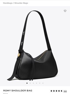 Tory Burch Black Romy Shoulder Bag with Gold Hardware